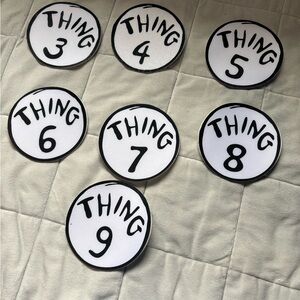 Set of Dr Seuss Cat in the Hat Thing Number Iron-On Patches (3-9)